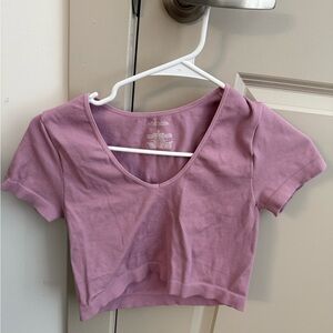 Wild Fable Mauve Ribbed Crop Top